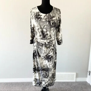 Olsen Europe Self Tie Front  Made in Greece Stretchy Shift Dress